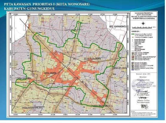 Gambar 5. 3  Kawasan Prioritas Pembangunan Infrastruktur Perkotaan Kab. Gunungkidul (SPPIP, 2011) 