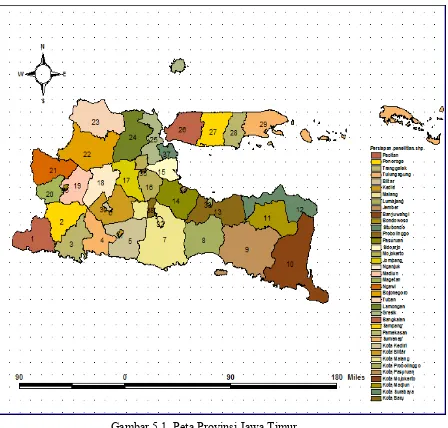 Gambar 5.1  Peta Provinsi Jawa Timur  