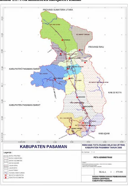 Gambar 2.1. : Peta Administrasi Kabupaten Pasaman