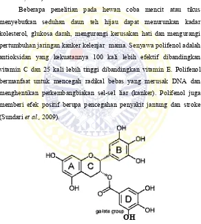 Gambar 2.1 Struktur Kimia epigallocatechin gallate (Mereles and Hunstein, 2011) 