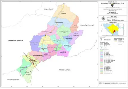 Gambar 4.1 Peta Administratif Kabupaten Ogan Komering Ulu Timur