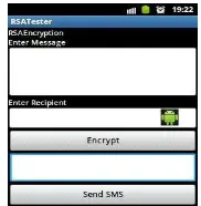Tabel 4.1 Pengiriman sms pada aplikasi Encryptor dan Decryptor 
