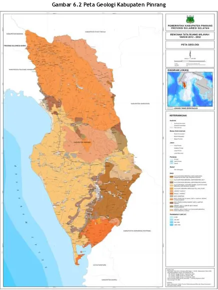 Gambar 6.2 Peta Geologi Kabupaten Pinrang 