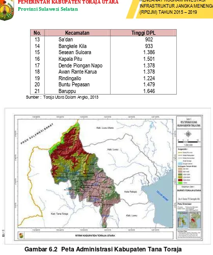 Gambar 6.2  Peta Administrasi Kabupaten Tana Toraja 