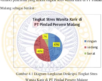 Gambar 4.1 Diagram Lingkaran Deskripsi Tingkat Stres 