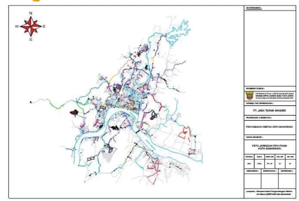Gambar 7.5 Peta Jaringan Pipa Eksisting PDAM Kota Samarinda