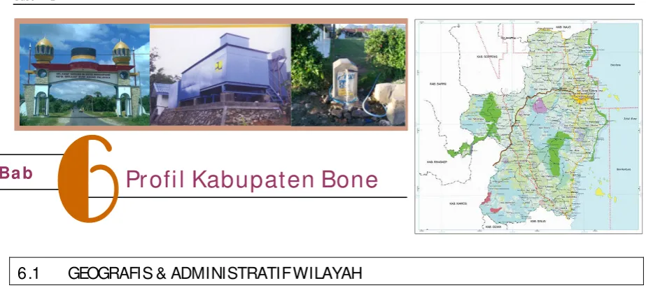 Tabel 6.1. Luas Wilayah Menurut Kecamatan Di Kabupaten Bone Tahun 2014 