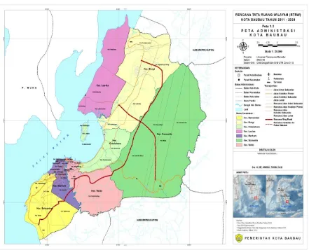 Gambar 2.2. Peta Administrasi Kota Baubau 