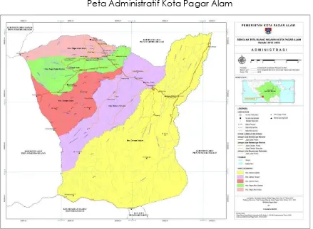 Gambar 2.1 Peta Administratif Kota Pagar Alam 