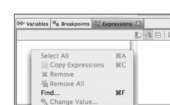 Figure 4-12: The Breakpoints view of the Debugging perspective. 