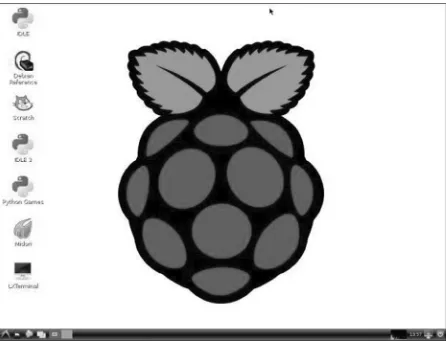 Figure 1-6. The home (desktop) screen on the Raspberry Pi