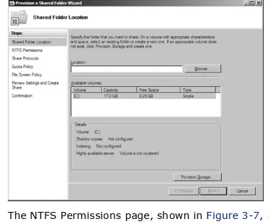 Figure 3-6. The Shared Folder Location page