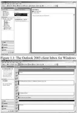 Figure 1.1: The Outlook 2003 client Inbox for Windows