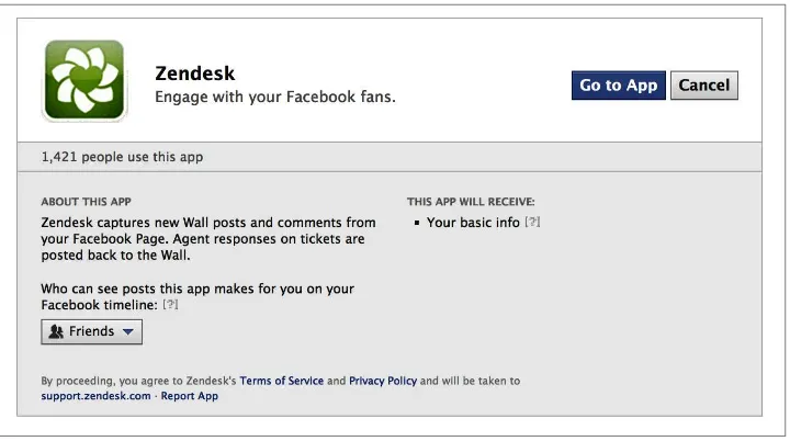 Figure 5-5. Facebook confirmation to authorize permissions for the app