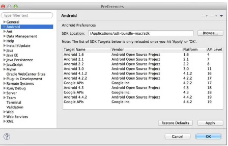 Figure 1-4. Android SDK Location