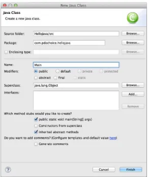 Figure 2-3. New Java class dialog