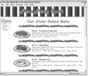 Figure 1-1: The completed site, showing the list of items you can order