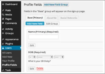 Figure 3-5. BuddyPress profile fields