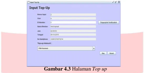 Gambar 4.3 Halaman Top up 