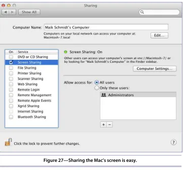 Figure 27—Sharing the Mac’s screen is easy.