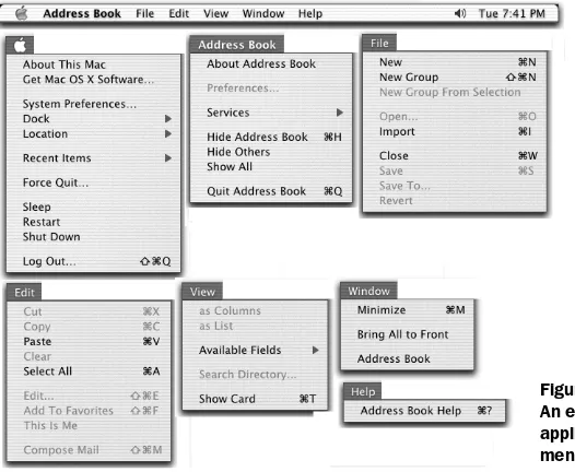 Figure 1.2Aqua, the user interface for Mac OS X, builds on many features of the original Macintosh user interface