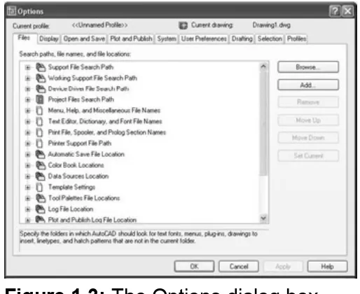 Figure 1.4: The Options dialog box open at the Display