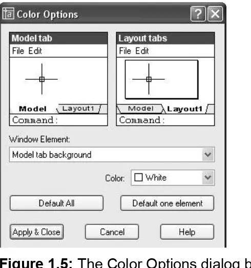Figure 1.5: The Color Options dialog box