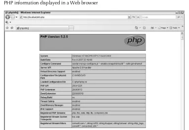 FIGURE 1.25PHP information displayed in a Web browser
