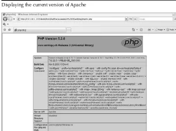 FIGURE 2.1Displaying the current version of Apache