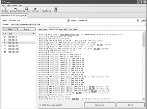 Figure 2-1 shows a GUI version of Nmap called Zenmap, which can be downloaded from  the link just provided.
