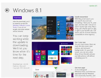 FIGURE 1-7 Download Windows 8.1 from the Windows Store.