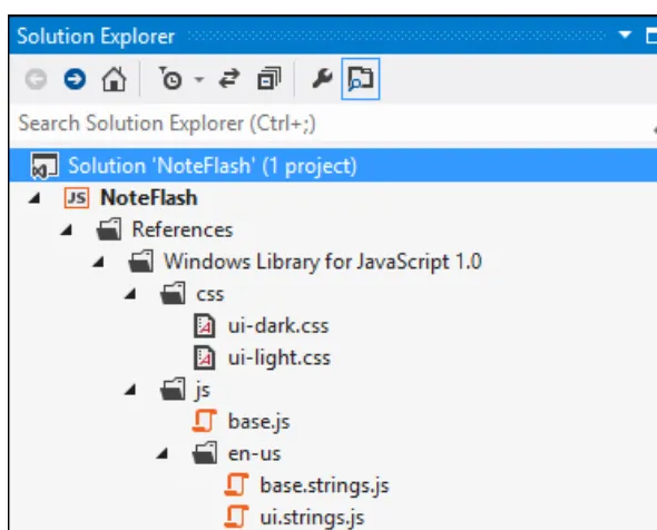Figure 2-7. The project references shown in the Solution Explorer 
