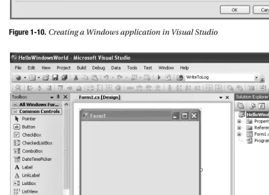 Figure 1-10. Creating a Windows application in Visual Studio