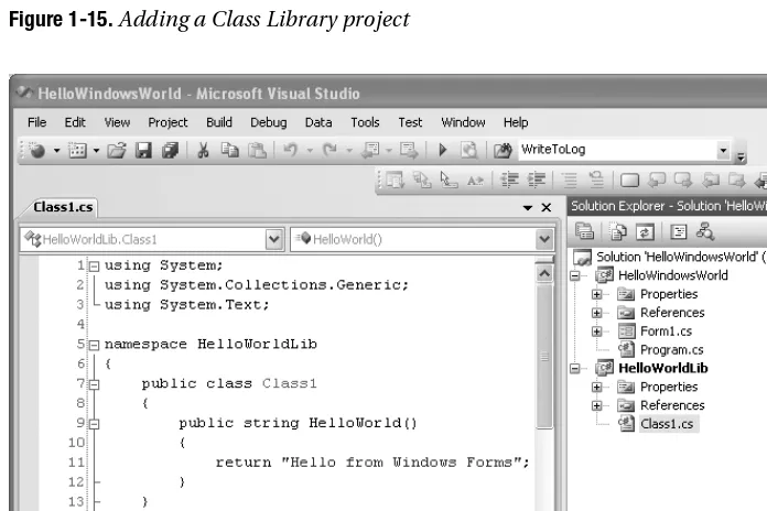 Figure 1-15. Adding a Class Library project