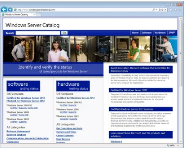 FIGURE 1-2 The Windows Server Catalog website. 