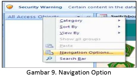 Gambar 9. Navigation Option 