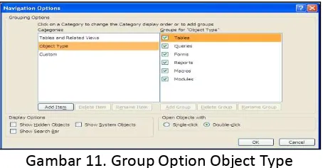 Gambar 11. Group Option Object Type 