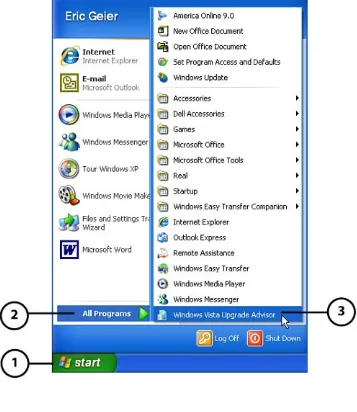 Figure 1.6. Opening Windows Vista UpgradeAdvisor from the Start menu.