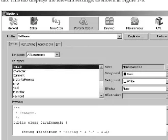 Figure 1-9. Fonts & Colors settings in the Basic Options window