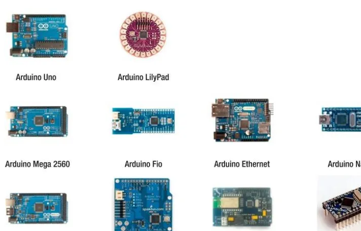 Figure 1-5. Official Arduino boards (from http://arduino.cc) 