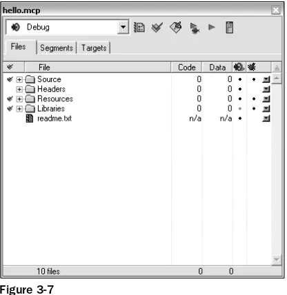 Figure 3-7Use the pop-up menu in the upper left corner of the project window to select the current build target.