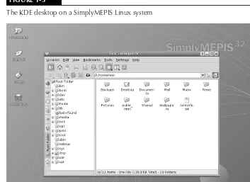 FIGURE 1-3The KDE desktop on a SimplyMEPIS Linux system