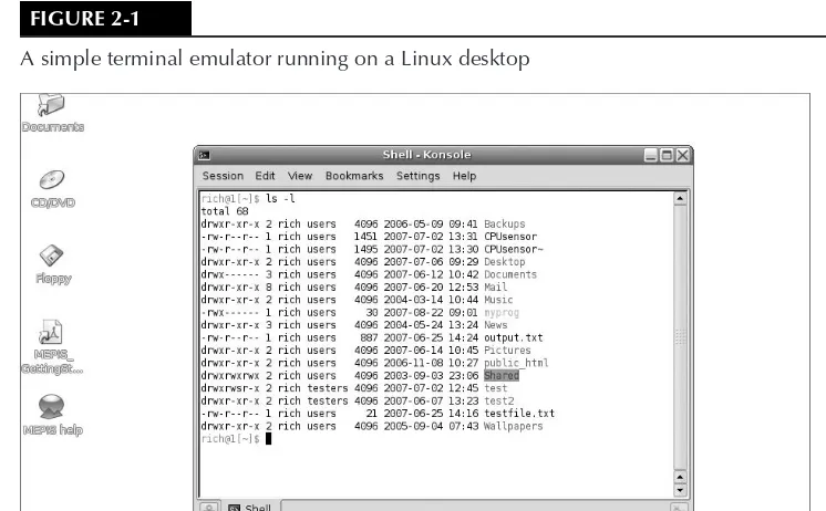 FIGURE 2-1A simple terminal emulator running on a Linux desktop