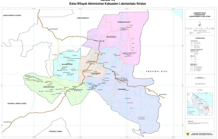 Gambar 4.2 Batas Wilayah Administrasi Kabupaten Labuhanbatu Selatan 