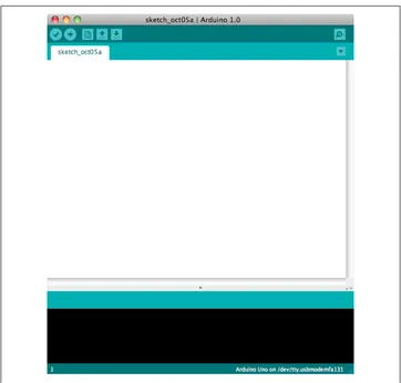Figure 1-3. IDE main window (Arduino 1.0 on a Mac)