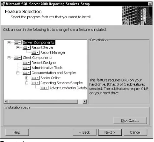 Figure 1-1You can select the feature options that you want to install. Some features are related to others and appear