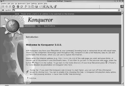 Figure 5-3. The Konqueror splash screen