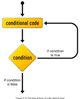 Figure 2.11. The logical flow of a do-while loop