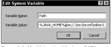 Figure 3-3: Modifying the Windows PATH.