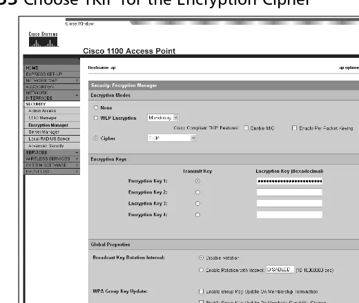 Figure 2.53 Choose TKIP for the Encryption Cipher